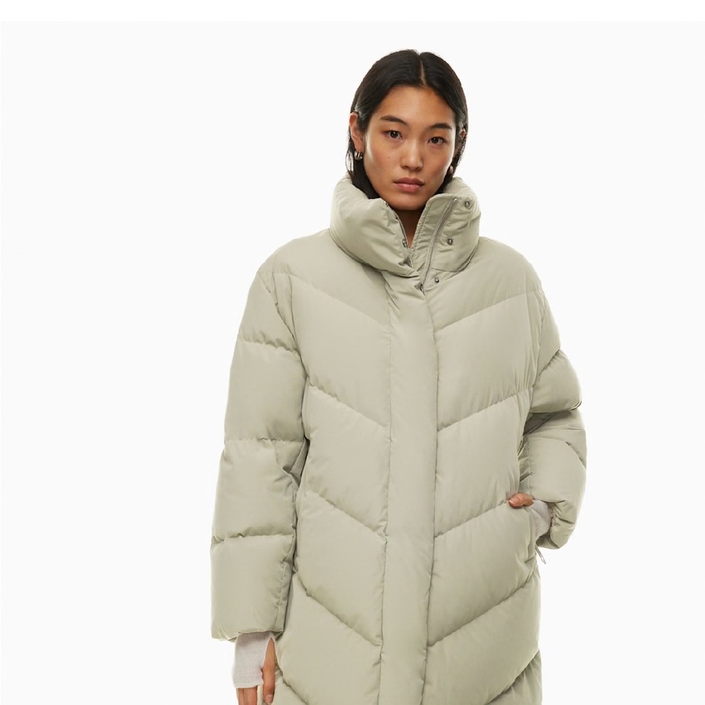 Aritzia Wilfred Cloud Puff Long - Dry Basil Green Shade